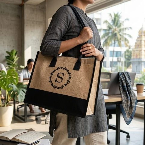 Jute Shopping & Promotional Bags — design 1